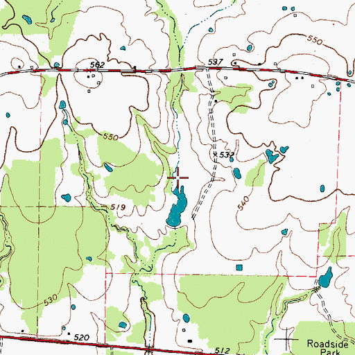 Topographic Map of J R Ray Lake, TX