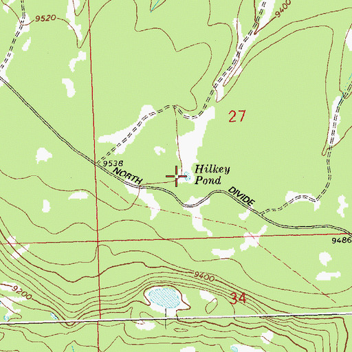 Topographic Map of Hilkey Pond, CO