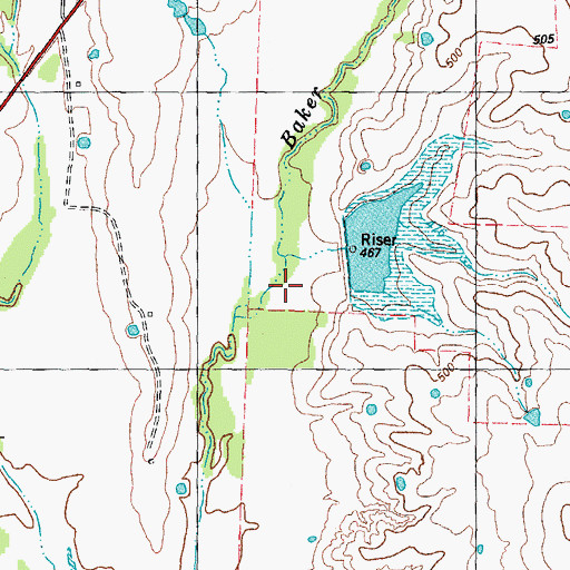 Topographic Map of Soil Conservation Service Site 14 Dam, TX