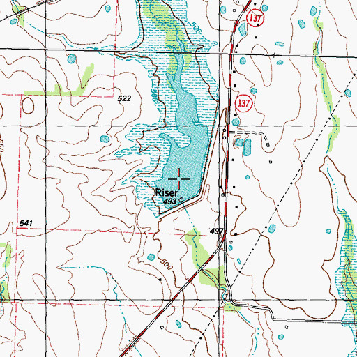 Topographic Map of Soil Conservation Service Site 8a Dam, TX