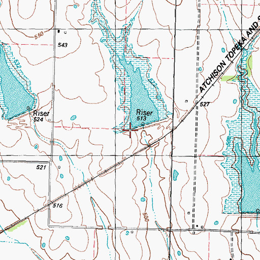 Topographic Map of Soil Conservation Service Site 5 Reservoir, TX