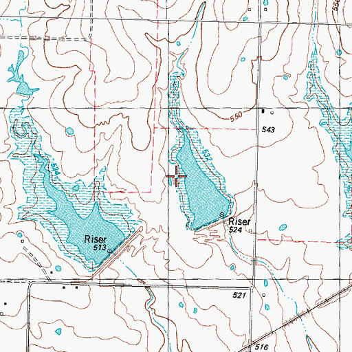 Topographic Map of Soil Conservation Service Site 4 Reservoir, TX