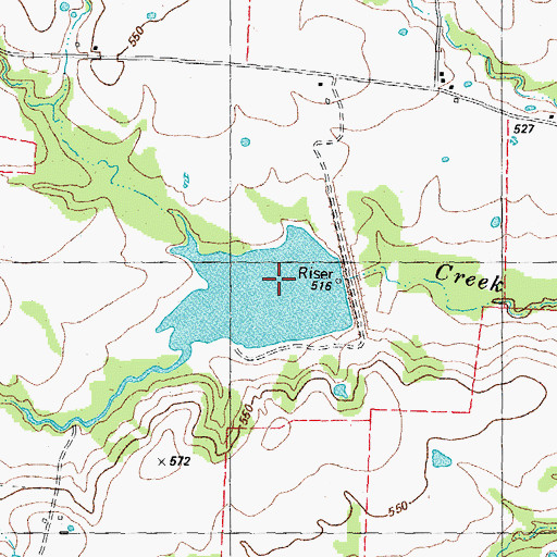 Topographic Map of Soil Conservation Service Site 3 Dam, TX