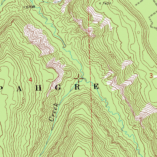 Topographic Map of Bull Creek, CO