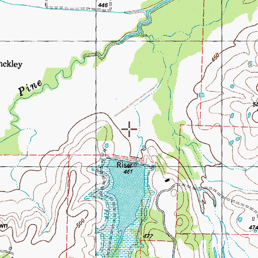 Topographic Map of Soil Conservation Service Site 8 Dam, TX