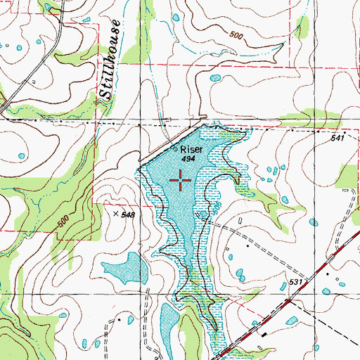 Topographic Map of Soil Conservation Service Site 7 Reservoir, TX