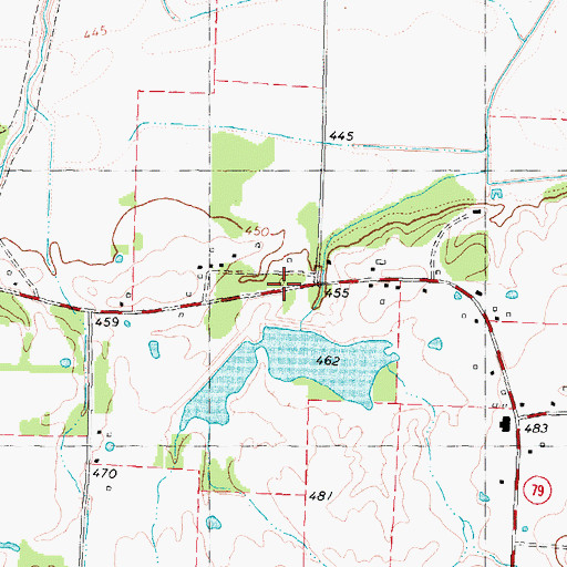 Topographic Map of Soil Conservation Service Site 1 Reservoir, TX