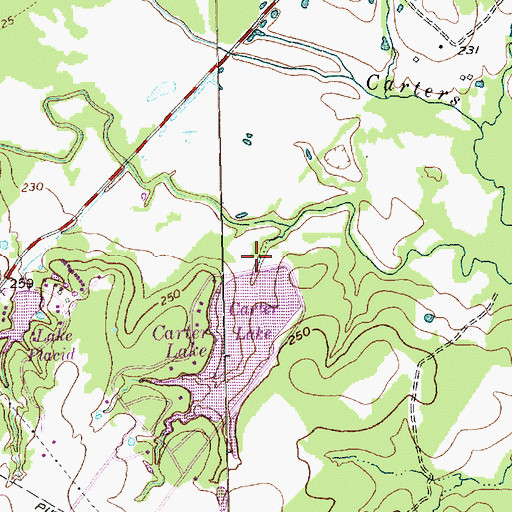Topographic Map of Carter Lake Dam, TX