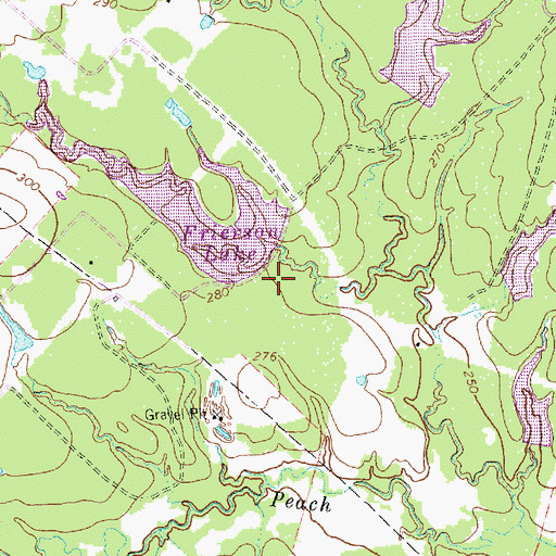 Topographic Map of Frierson Lake Number 3 Dam, TX