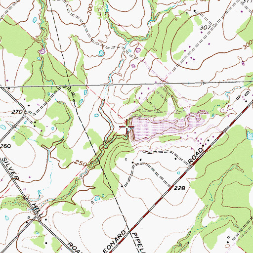 Topographic Map of Linda Lake Dam, TX
