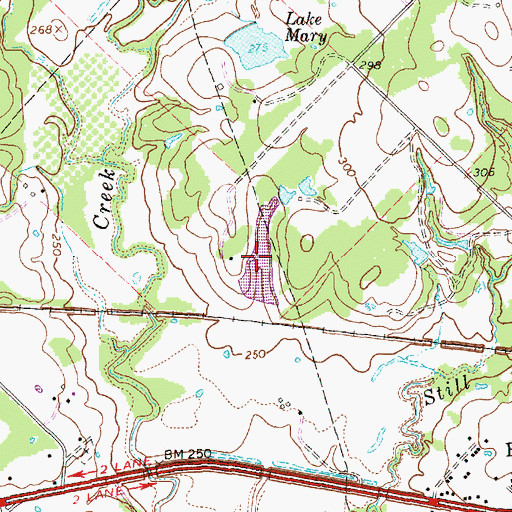Topographic Map of Dobrovolny Lake, TX