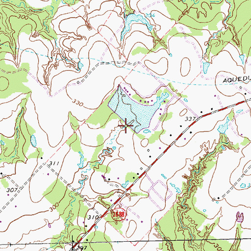 Topographic Map of Leisure Lake Dam, TX