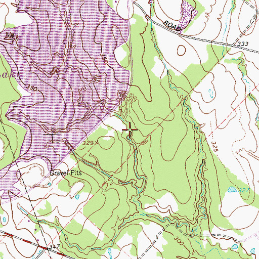 Topographic Map of Bryan Utilities Lake Dam, TX