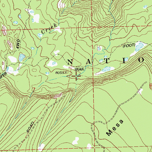 Topographic Map of Beach Creek, CO
