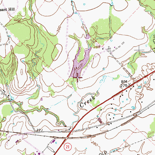 Topographic Map of Smith Lake Dam, TX