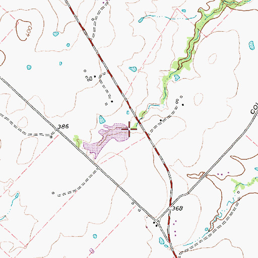Topographic Map of Peters Lake Dam, TX