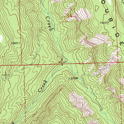 Topographic Map of Long Creek, CO