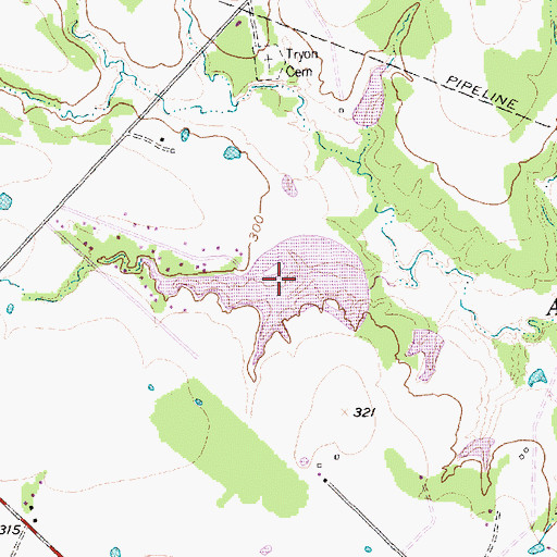 Topographic Map of Oakland Lake, TX