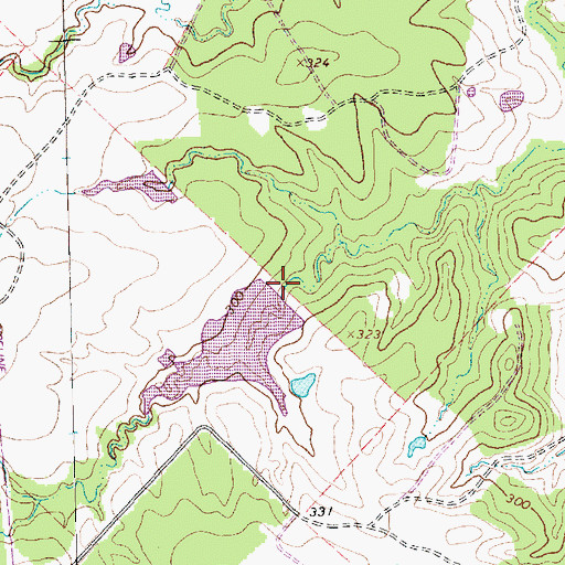 Topographic Map of Pasture Lake Dam, TX