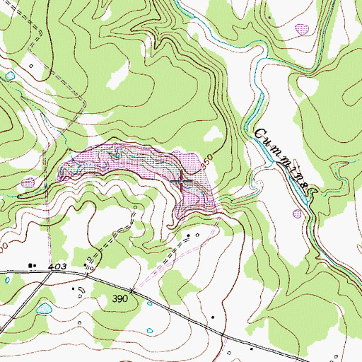 Topographic Map of Soil Conservation Service Site 17 Reservoir, TX