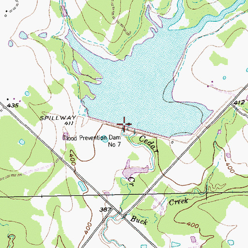 Topographic Map of Soil Conservation Service Site 7 Dam, TX