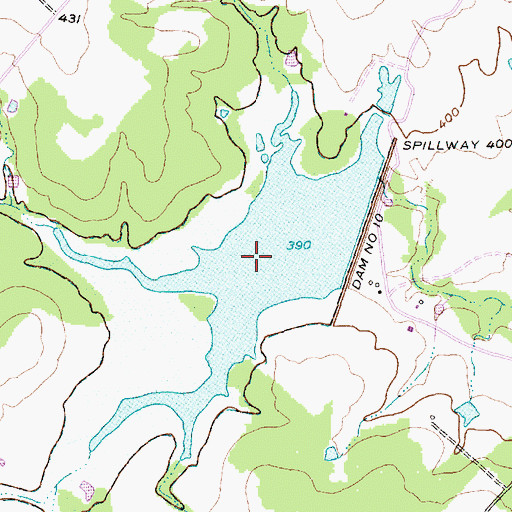 Topographic Map of Soil Conservation Service Site 10 Reservoir, TX
