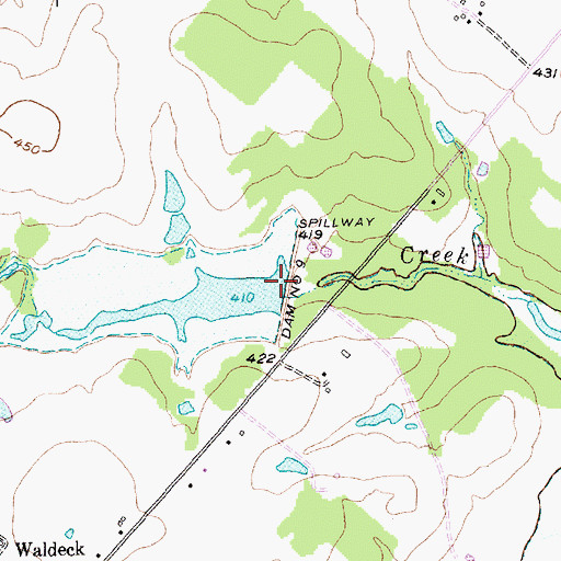 Topographic Map of Soil Conservation Service Site 9 Dam, TX