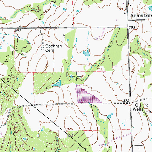 Topographic Map of Avery Lake Dam, TX