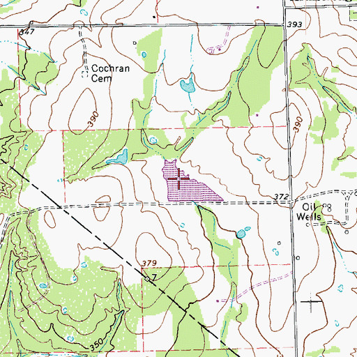 Topographic Map of Avery Lake, TX
