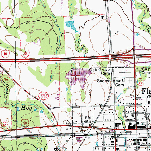 Topographic Map of Ring Lake, TX