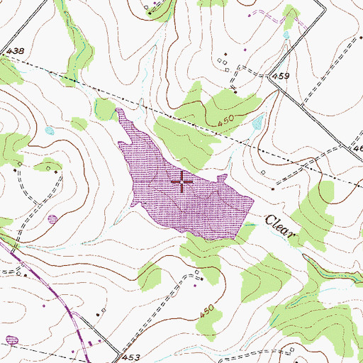 Topographic Map of Soil Conservation Service Site 21 Reservoir, TX