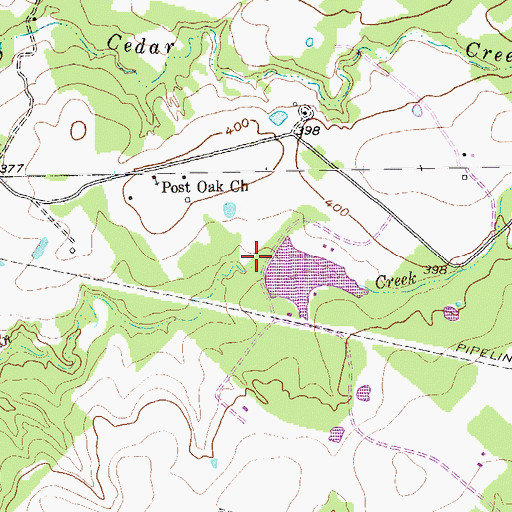 Topographic Map of Lake Chapparal Dam, TX