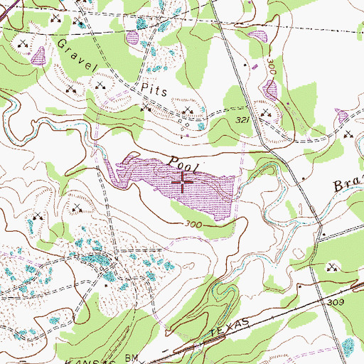 Topographic Map of Soil Conservation Service Site 30 Reservoir, TX
