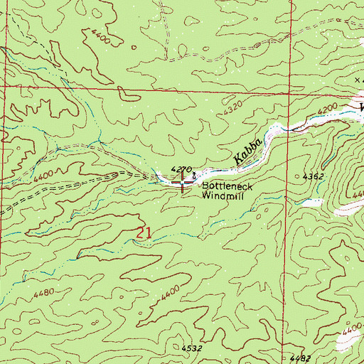 Topographic Map of Bottleneck Windmill, AZ