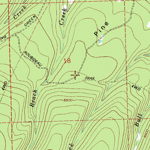 Topographic Map of Pine Mesa, CO