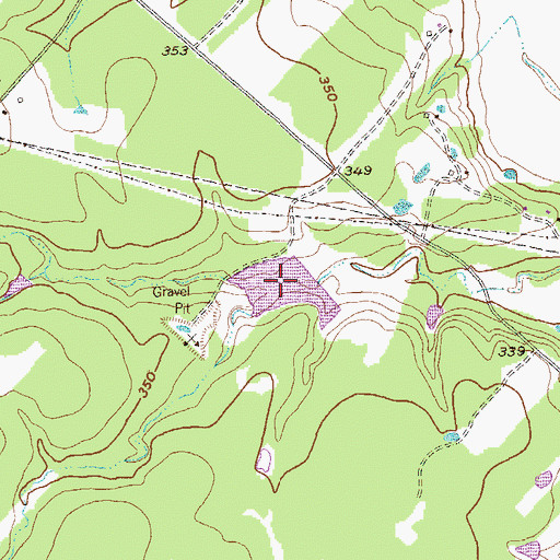 Topographic Map of Soil Conservation Service Site 25 Reservoir, TX