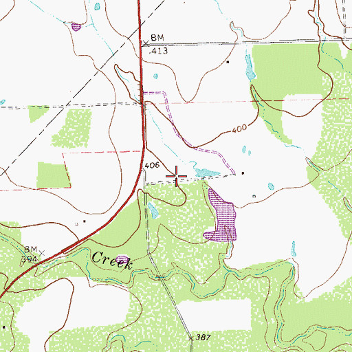 Topographic Map of Moore Lake Dam, TX