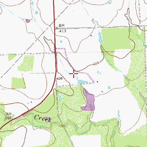 Topographic Map of Moore Lake, TX