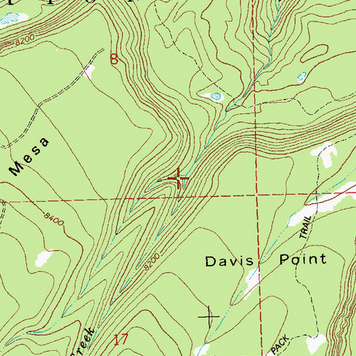 Topographic Map of East Bull Creek, CO