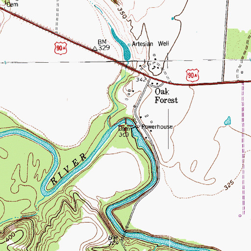 Topographic Map of M A Wade Lake, TX