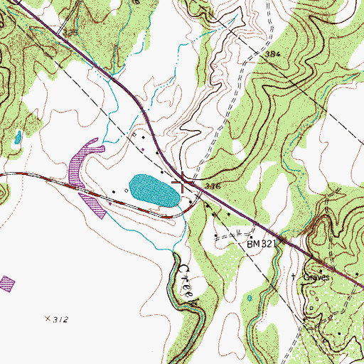 Topographic Map of Benke Lake Dam, TX