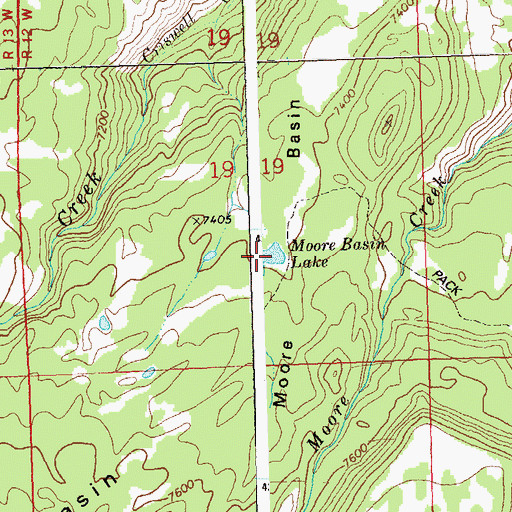 Topographic Map of Moore Basin Lake, CO