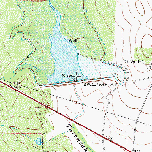 Topographic Map of Soil Conservation Service Site 7 Dam, TX