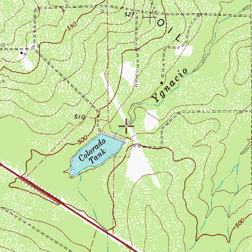 Topographic Map of Duval County Ranch Colorado Tank Dam, TX
