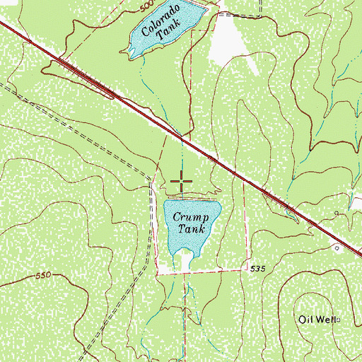 Topographic Map of Duval County Ranch Crump Tank Dam, TX