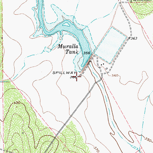Topographic Map of Muralla Tank Dam, TX