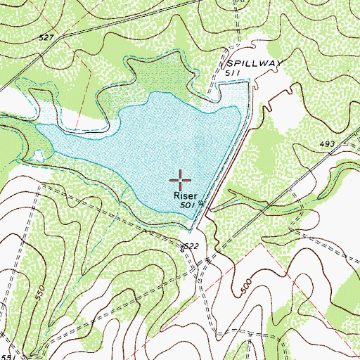 Topographic Map of Soil Conservation Service Site 11 Reservoir, TX
