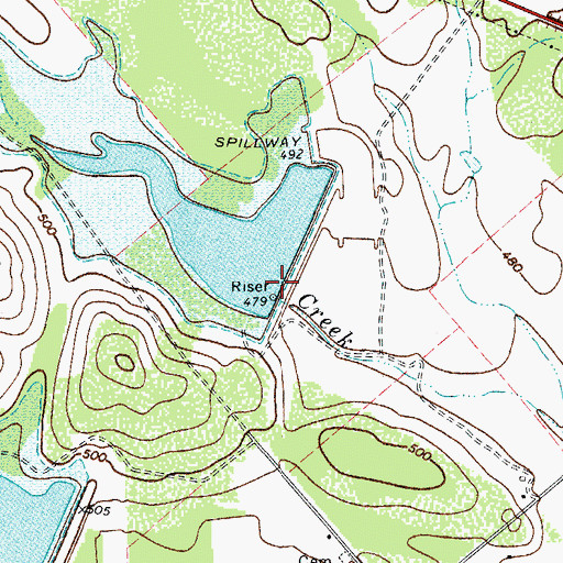 Topographic Map of Soil Conservation Service Site 8 Reservoir, TX