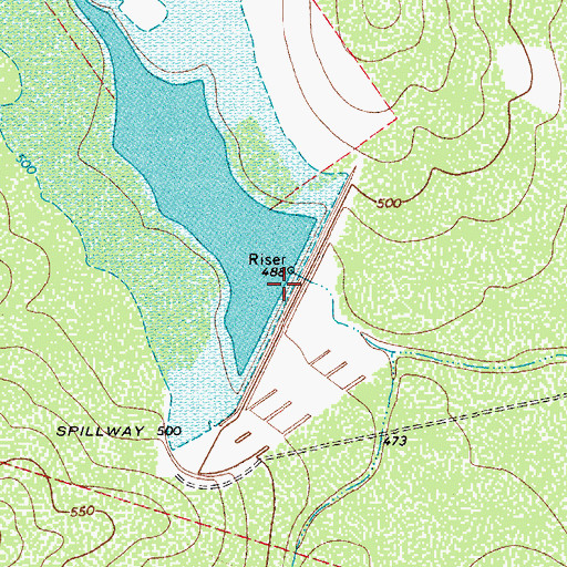 Topographic Map of Soil Conservation Service Site 3 Reservoir, TX