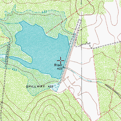 Topographic Map of Soil Conservation Service Site 4 Dam, TX